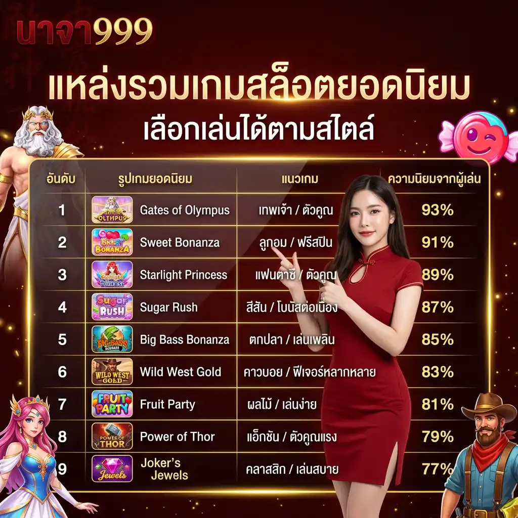 แหล่งรวมเกมสล็อตยอดนิยม เลือกเล่นได้ตามสไตล์